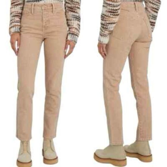 FRAME Le Sylvie Slender Straight Jeans in Sand 28 - Picture 1 of 8